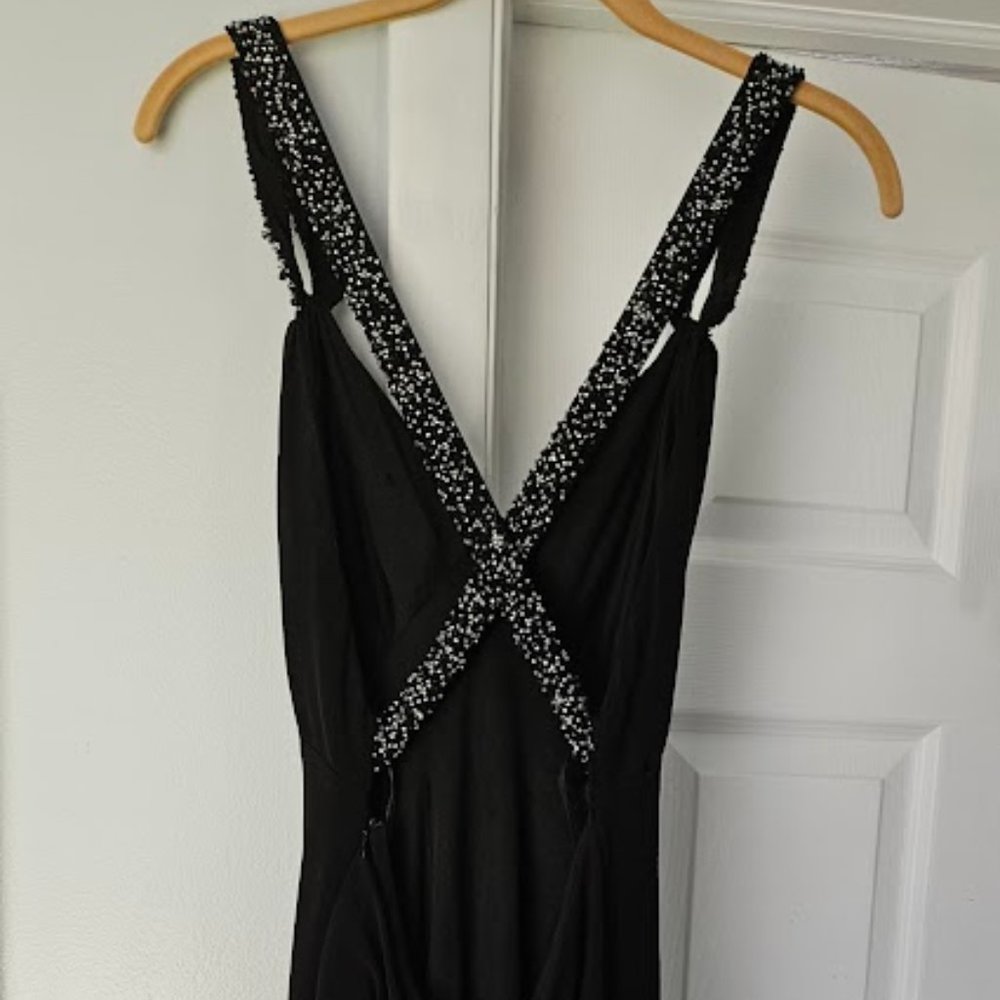 Black Criss Cross Dress with beading
